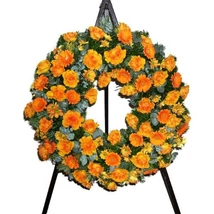 Koszorú sárga virágokból Koszorú sárga virágokból